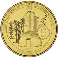 Swaziland 5 emalangeni 2018  50 years of Independence  UNC