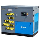 460V 3Phase Rotary Screw Air Compressor 50Hp/37Kw 219Cfm 125Psi for Workshop