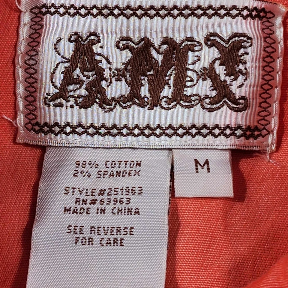 AMI Jacket Women’s Braided Cowgirl Size Medium Orange Button Down Casual - Image 2 of 4