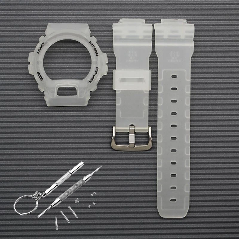 Correa de goma de resina + correa de reloj para Casio DW-6900BB/6900LS DW-6600 DW-3230 Foto 2 de 4