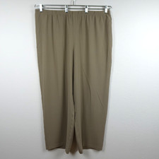 Eileen Fisher Silk Ankle Pants Women's Plus Size 2X Brown Straight Leg