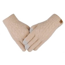 Guantes de invierno de lana de punto trenzado termico Pantalla T ctil para mujer