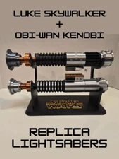 Luke Skywalker and Obi-Wan Kenobi Inspired Lightsaber Replica + Stand, Star Wars