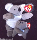 KOALA BEANIE BABY MEL- VINTAGE 1996' - RARE - 4G/3G - PVC - W/TEENIE - NIP