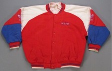 Rare Vintage ADIDAS Spell Out Trefoil Color Block Wool Varsity Jacket 80s 90s