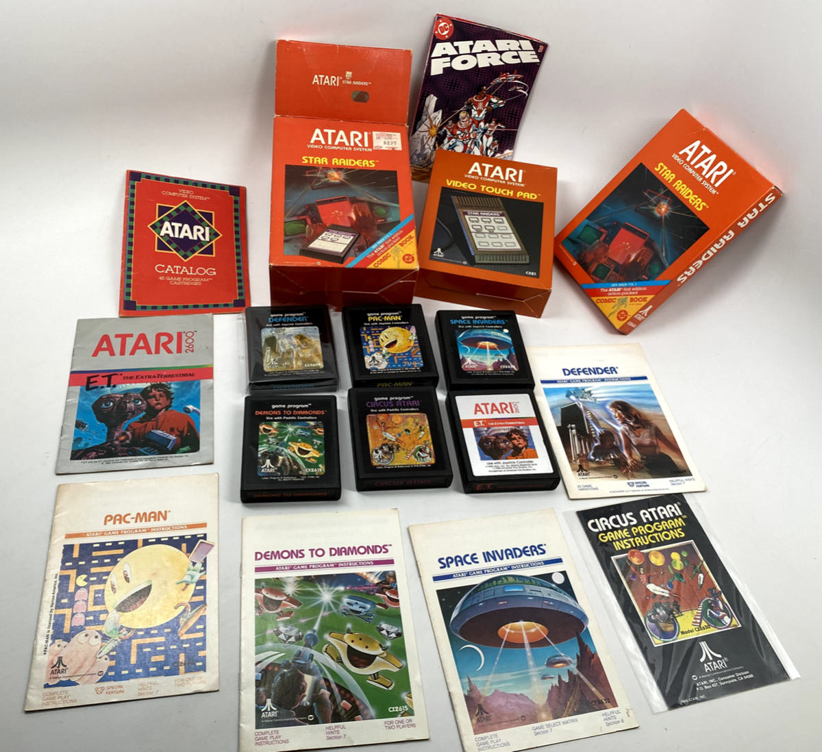 Atari 2600 Games Lot of 6 Plus Video Touch Pad Vintage Space