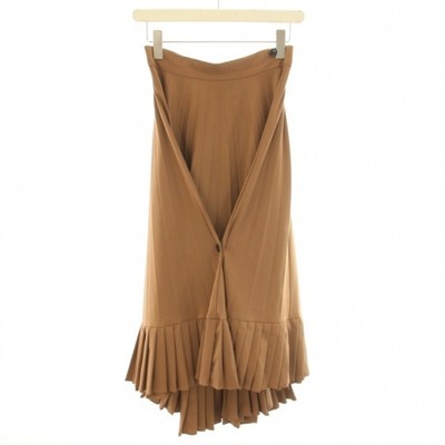 CLANE 3 Way Double Layer Pleated Skirt PLEATS Long 2 M Brown YT 