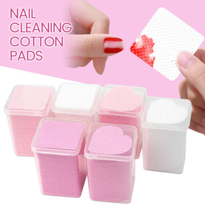 200PCS Nail Cleaning Cotton Pads Nail Polish Remover Pads in Case Nails Eyelash
