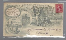 US 1899 READING, PA SESQUICENTENNIALJUBILEE ADVERTISING ALL OVER DESIGN ON COVER