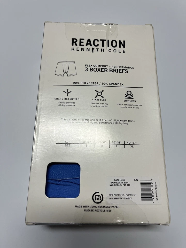 PACK DE 3 CALZONCILLOS BOXER KENNETH COLE REACTION AZULES SURTIDOS PARA HOMBRE TALLA GRANDE Foto 2 de 2