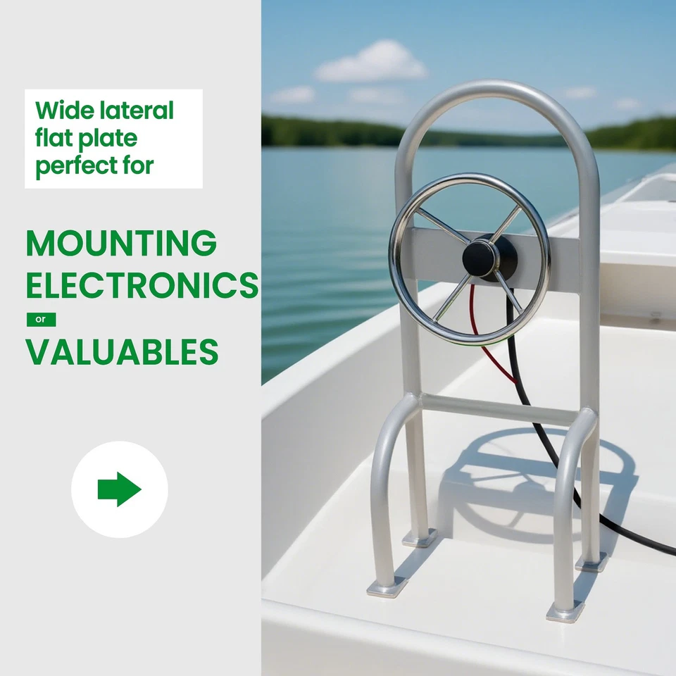 36" Boat Cooler Grab Bar For Gheenoe Skiff Flats Boats Jon Boat w/Lateral Plate - Image 3 of 4