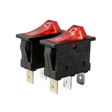 JD 2pcs 30A KCD3 SPST Power Switch 125V/250V AC Red light 3pins 2positions