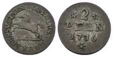 Old German States - Braunschweig Wolfenbüttel Lüneburg 2 Pfennig 1736- Silver -