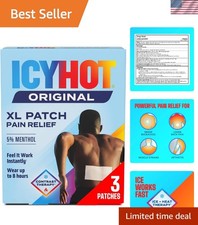 XL Pain Relief Patches with Menthol 5 - Easy Apply for Joint Pain Relief 3ct
