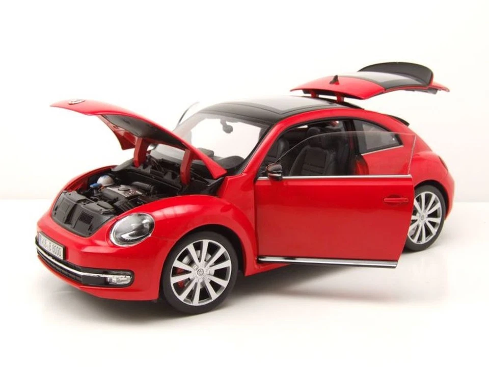 VW Beetle 2012 Rosso Modellino Auto 1:18 Welly - Immagine 4 di 4