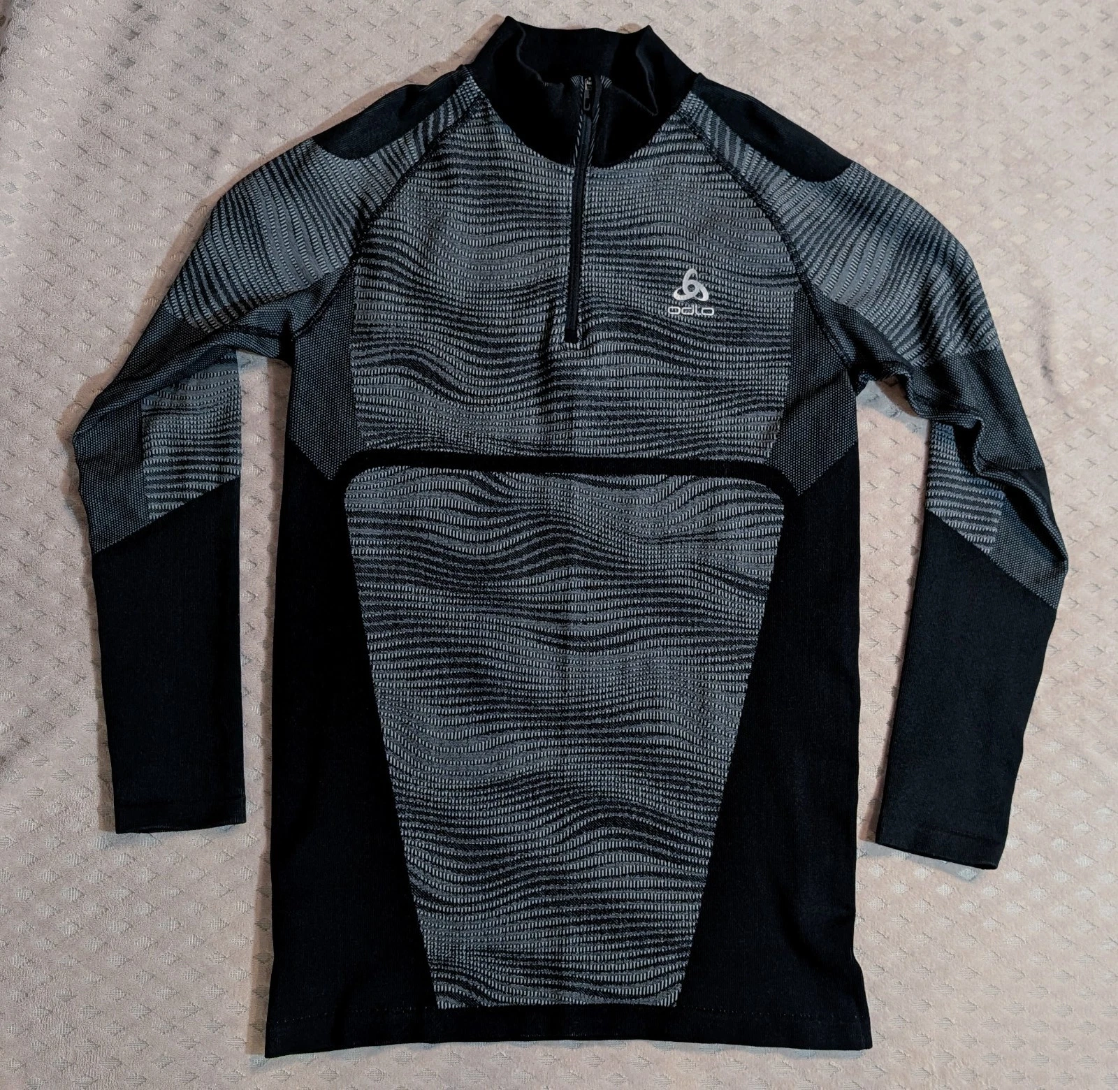 ODLO Men's Performance Blackcomb 1/2 Zip Top Premium Seamless Baselayer Size XL