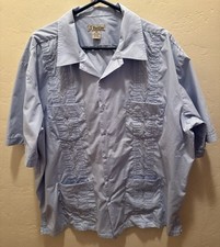 Men's Short-Sleeve Guayabera Formal Embroidery Shirt, Size 2XB