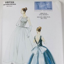Vintage Vogue V8729 50s Evening Dress Reprint...