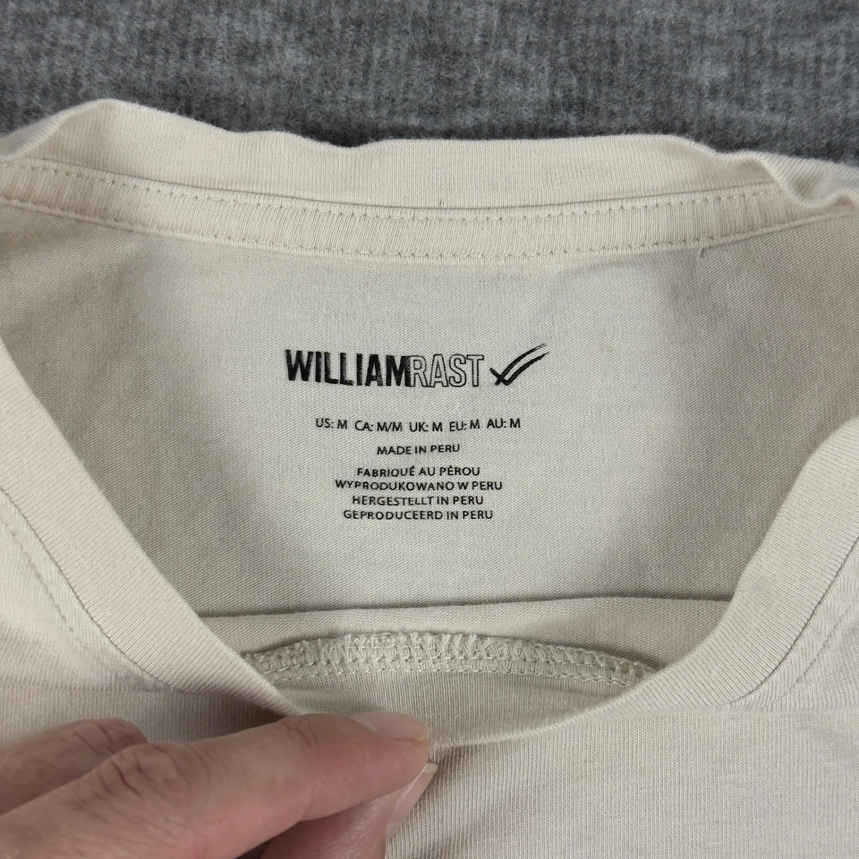 Camisa William Rast Para Hombre Mediana Marfil Algodón Pima Modal Elastizado Bolsillo Cuello Redondo Foto 3 de 4