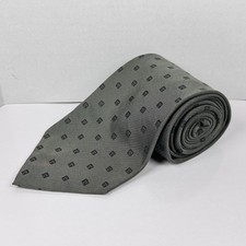 DKNY Tie Men’s Black Gray Square Pattern 100% Silk Made in USA. FREE SHIPPING