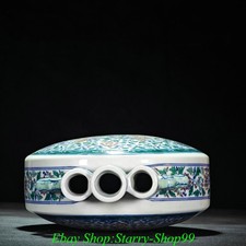 中国骨董 元白磁 辰砂 鳳凰紋 玉璧足 壺 中国骨董 元白磁 辰砂 鳳凰紋