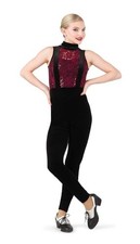 Dance Costume Large Child Burgundy Costume Gallery 19620 Jazz Sequin Jumpsuit