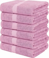 Pack of 7 Cotton Bath Towels Pink