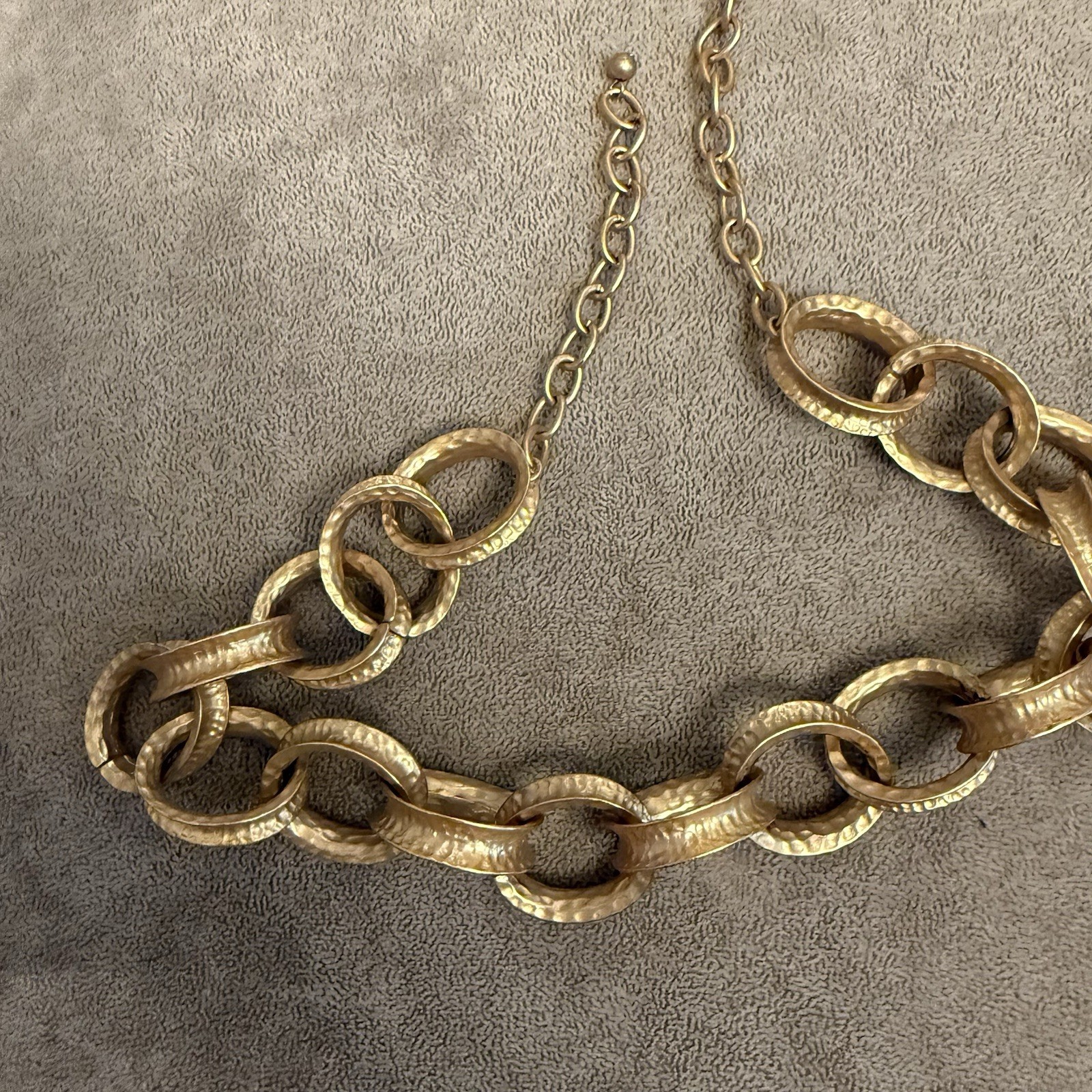 Vintage KJL Kenneth Jay Lane Hammered Gold Link N… - image 14