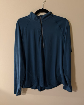 All in Motion Women s Blue 1/2 Zip Pullover Long Sleeve, Size XL
