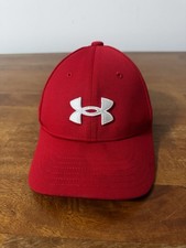 Under Armour Youth Flex Red Hat Cap Small Medium Athletic Wear Sport