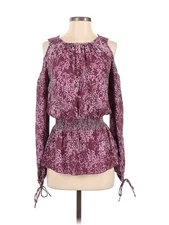 H By Halston Women Red Long Sleeve Blouse XS