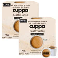 Cuppa Healthy Mushroom Coffee Single Serve Pods (K-Cups) with Lion's Mane & A...