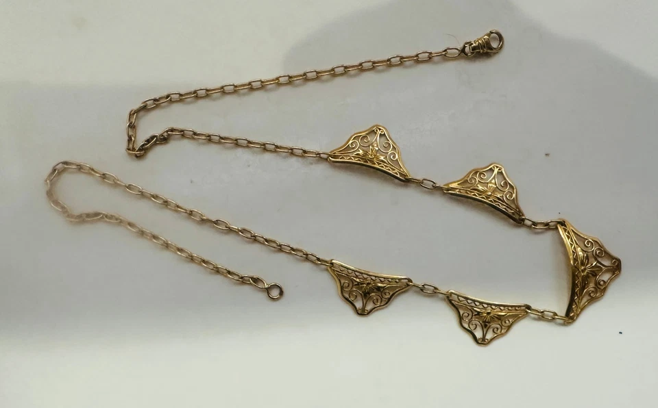 COLLIER ART DECO EN OR 18 CARATS DE 8,13 G - Photo 2/4