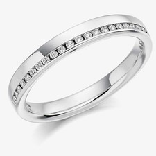 Image of 18ct White Gold Channel-set 0.12ct Diamond Half Eternity Ring HET1152 18W O