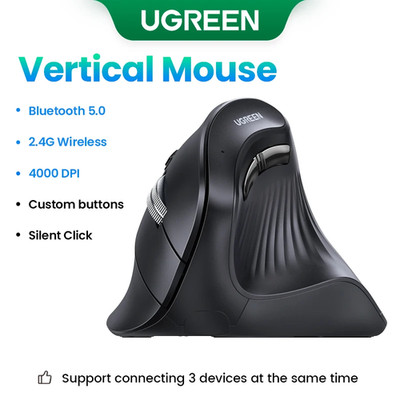UGREEN Vertical Ergonomic Wireless Mouse Bluetooth 4000DPI Silent 6 Button