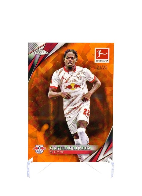 Castello Lukeba 2024-25 Topps Chrome Sapphire Bundesliga Orange 21/25 #57