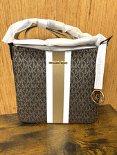 Michael Kors Jet Set Travel Messenger Bag Crossbody MK Signature Brown New