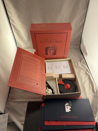 Game of Scattergories Vintage Bookshelf Edition Hasbro Linen Book Cover