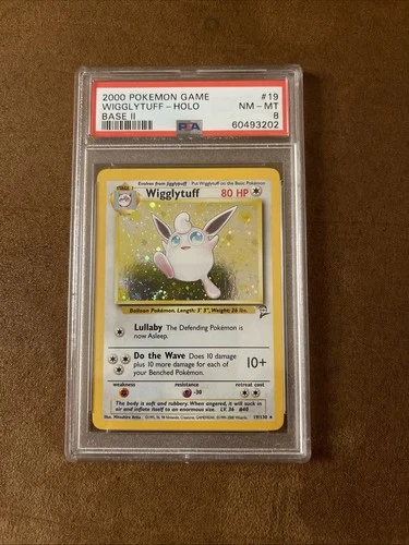 2000 Pokemon Game Base II WIGGLYTUFF HOLO 19/130 PSA 8 NM-MT