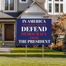 Democracy Yard Sign Anti Trump Political Election Outdoor Lawn