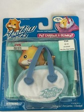 NEW 2008 Zhu Zhu Pet Hamster Pet Carrier Blanket Aqua Plush Easter Basket Gift