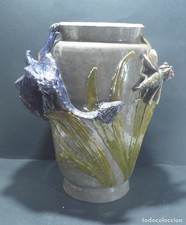 Vase mit Drachenmotiv, 32 cm höhe, signiert James, Keramik, Rarität