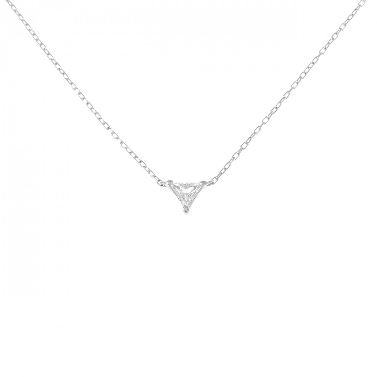Authentic K18WG Diamond Necklace 0.13CT #230-000-428-2098