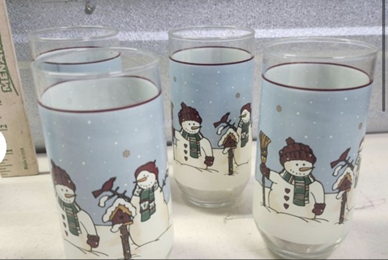 Snowmen Serenade II 4 Tumbler Lot Snowman Drinking Glasses