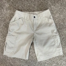 Duluth Trading Co. Dry On The Fly Cargo Shorts Womens 6 Beige Mid Rise Outdoor