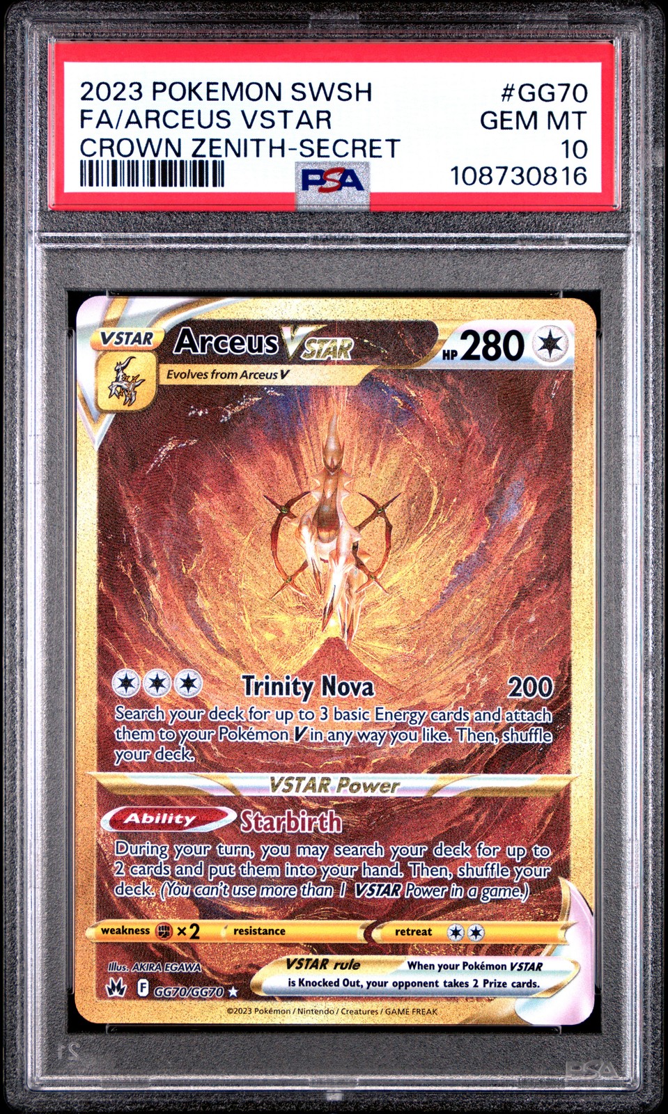 Pokemon POKEMON SWORD AND SHIELD CROWN ZENITH CROWN ZENITH-SECRET Fa/Arceus Vstar front
