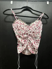 For Love & Lemons Victoria’s Secret Melrose Bustier Top Floral Red Pink Small