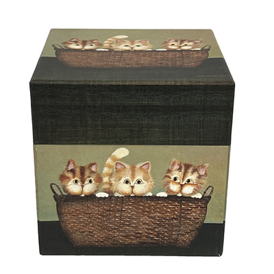 Bob's Boxes - Primitive Cat Theme - Kitten Storage Gift Box - Color of Cats - 8''