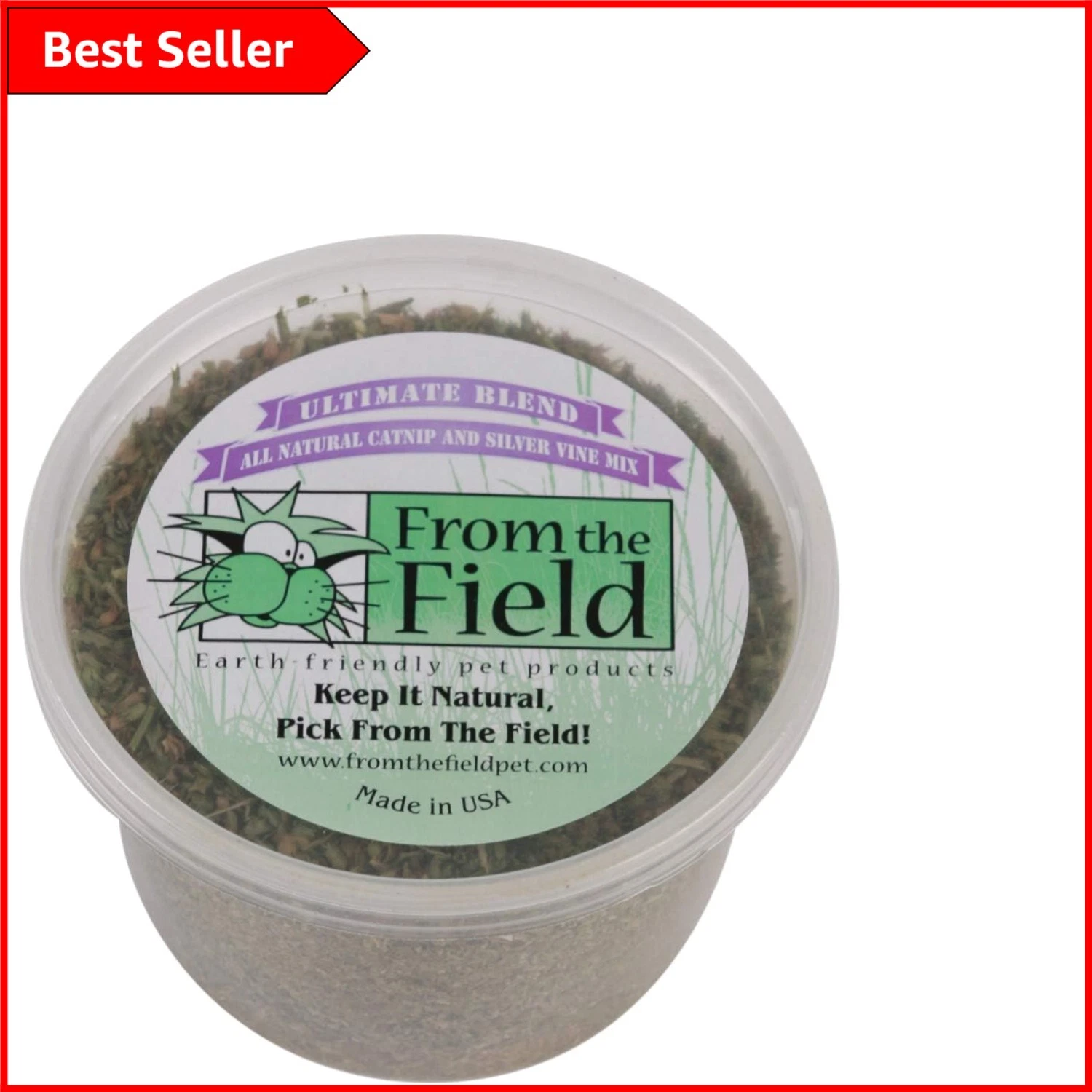 Fresh Catnip & Silver Vine Mix - Resealable 2 Oz Tub for Active Cats