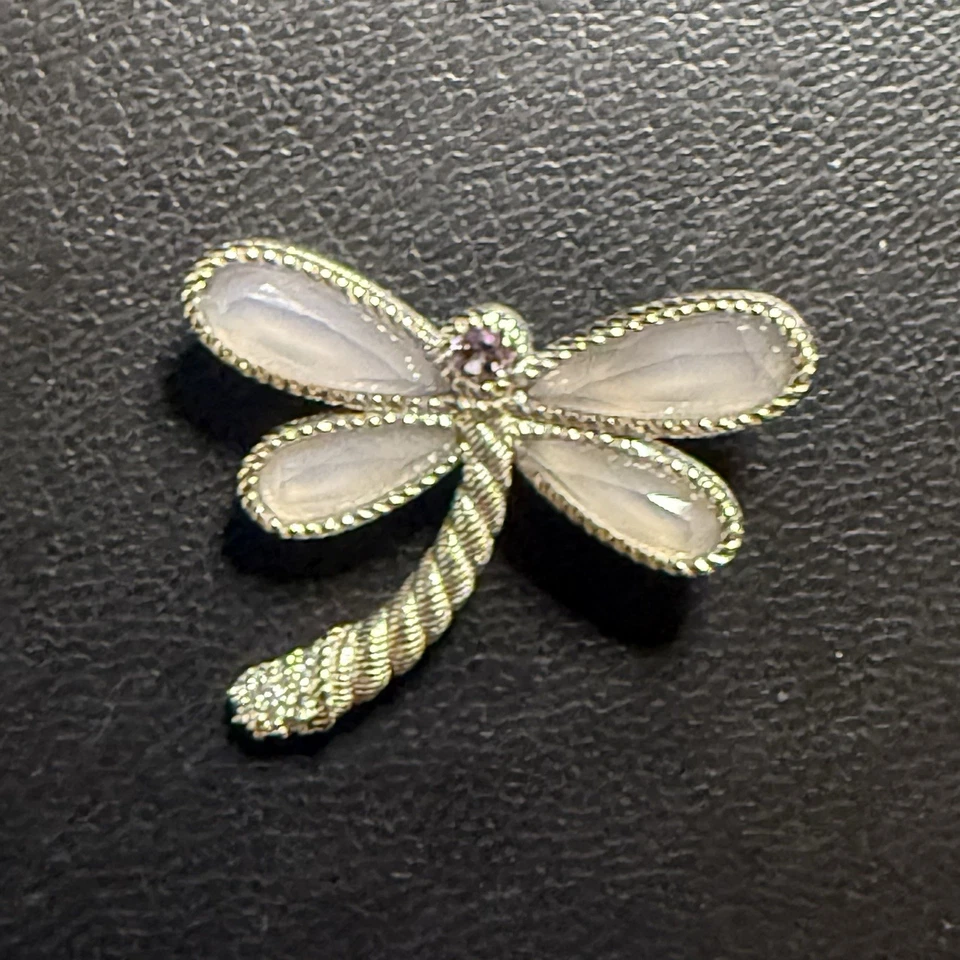  Judith Ripka Dragonfly Sterling Silver, Chalcedony, Amethyst & CZ Pin/Brooch - Image 3 of 4